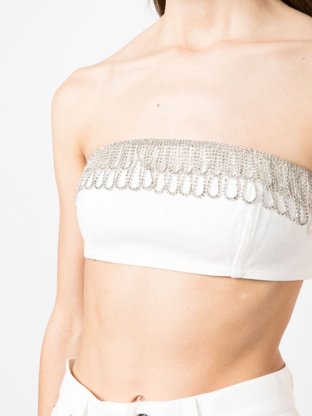 Shop Rotate Birger Christensen Crystal-embellished Bandeau Top In White