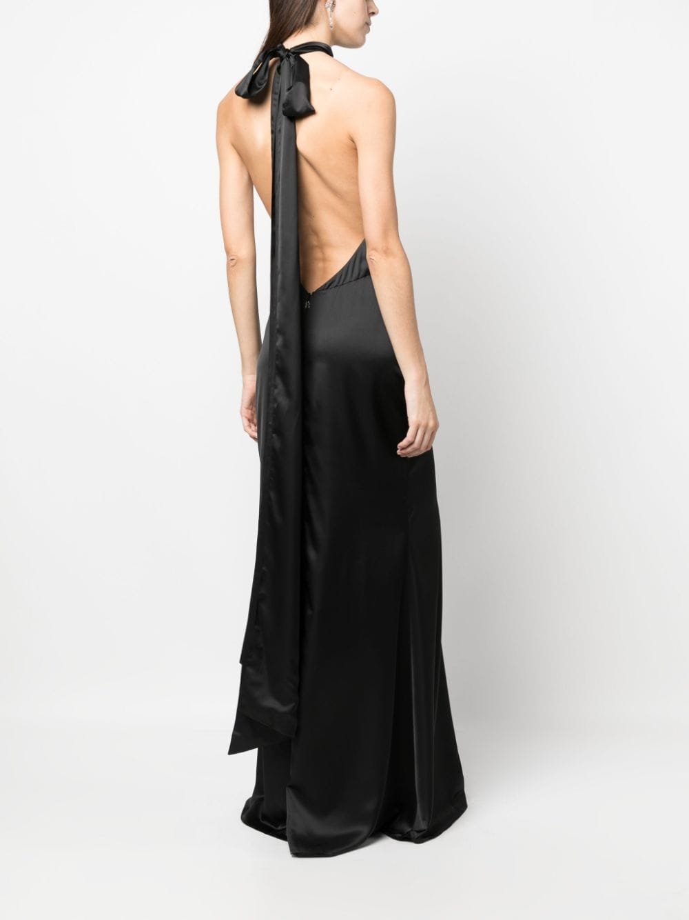 Shop Rotate Birger Christensen Cut-out Halterneck Maxi Dress In Black