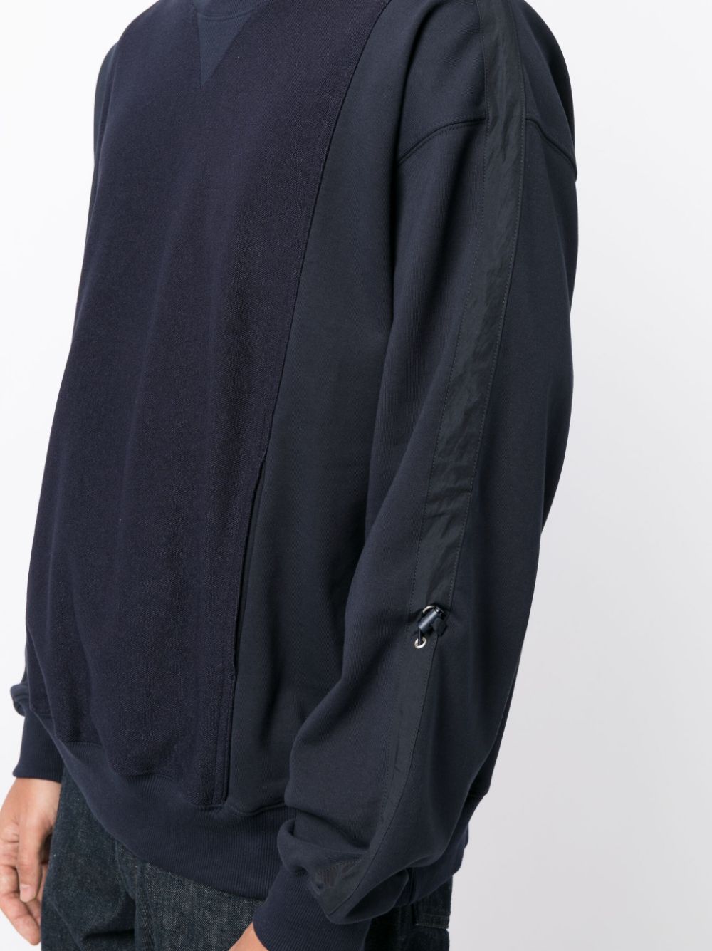 Shop Studio Tomboy Panelled Long-sleeved Sweatshirt In Blue