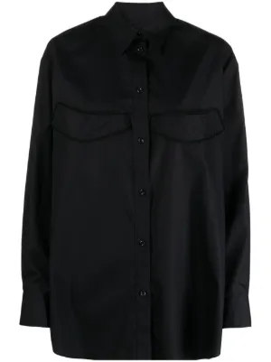 Maison Margiela ブラック長袖シャツ Maison Margiela long-sleeve Silk Shirt | Black | FARFETCH