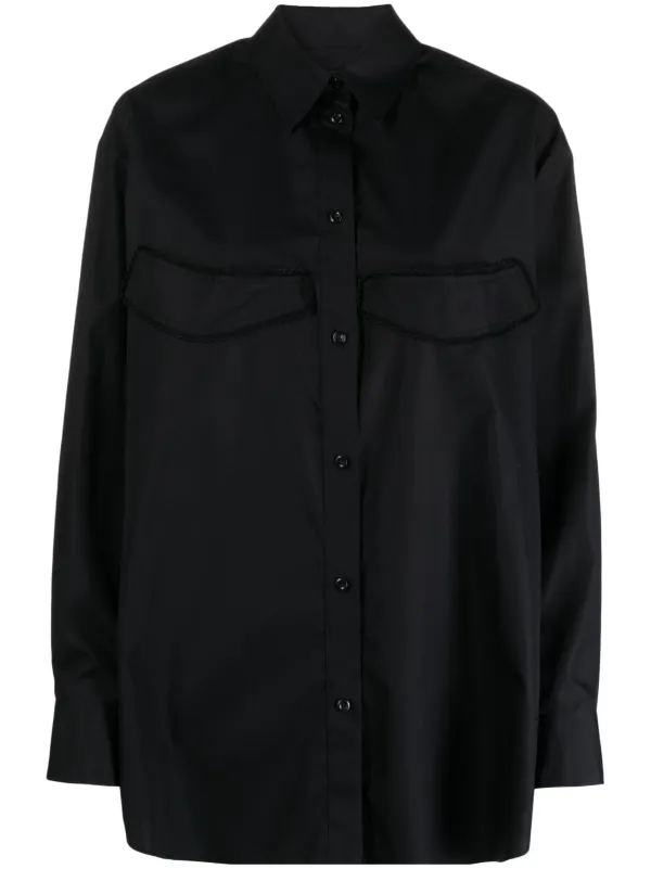 Simone Rocha appliqué-detail Side button-fastening Shirt | Black