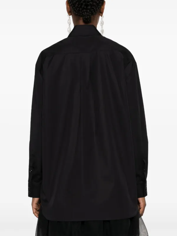 Simone Rocha appliqué-detail Side button-fastening Shirt | Black