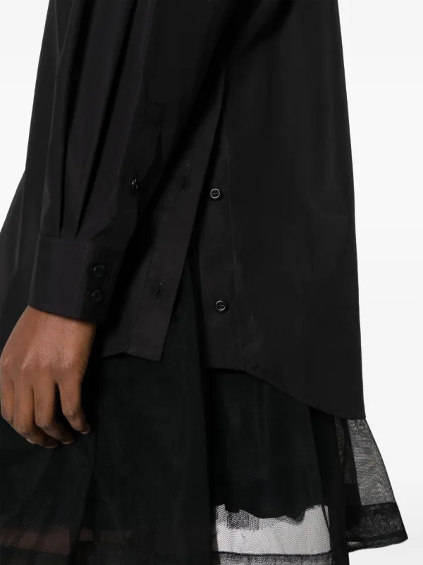 Simone Rocha appliqué-detail Side button-fastening Shirt | Black