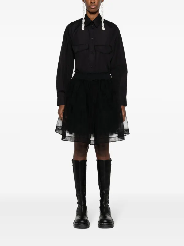 Simone Rocha appliqué-detail Side button-fastening Shirt | Black