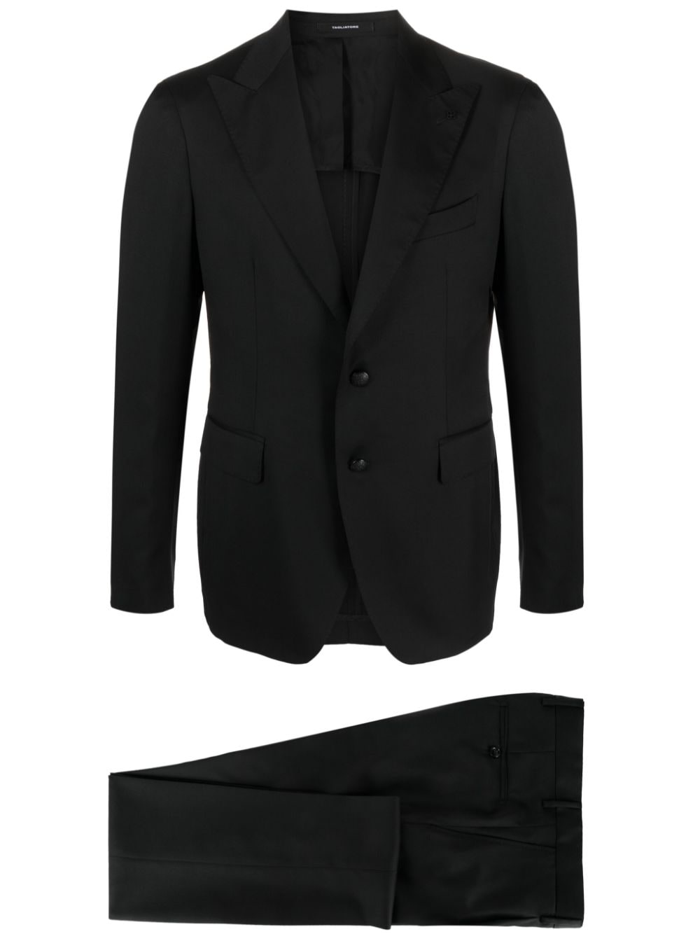 Shop Tagliatore Single-breasted Virgin-wool Suit In Black