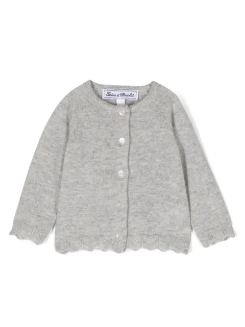 Tartine Et Chocolat scallop-edge cashmere cardigan