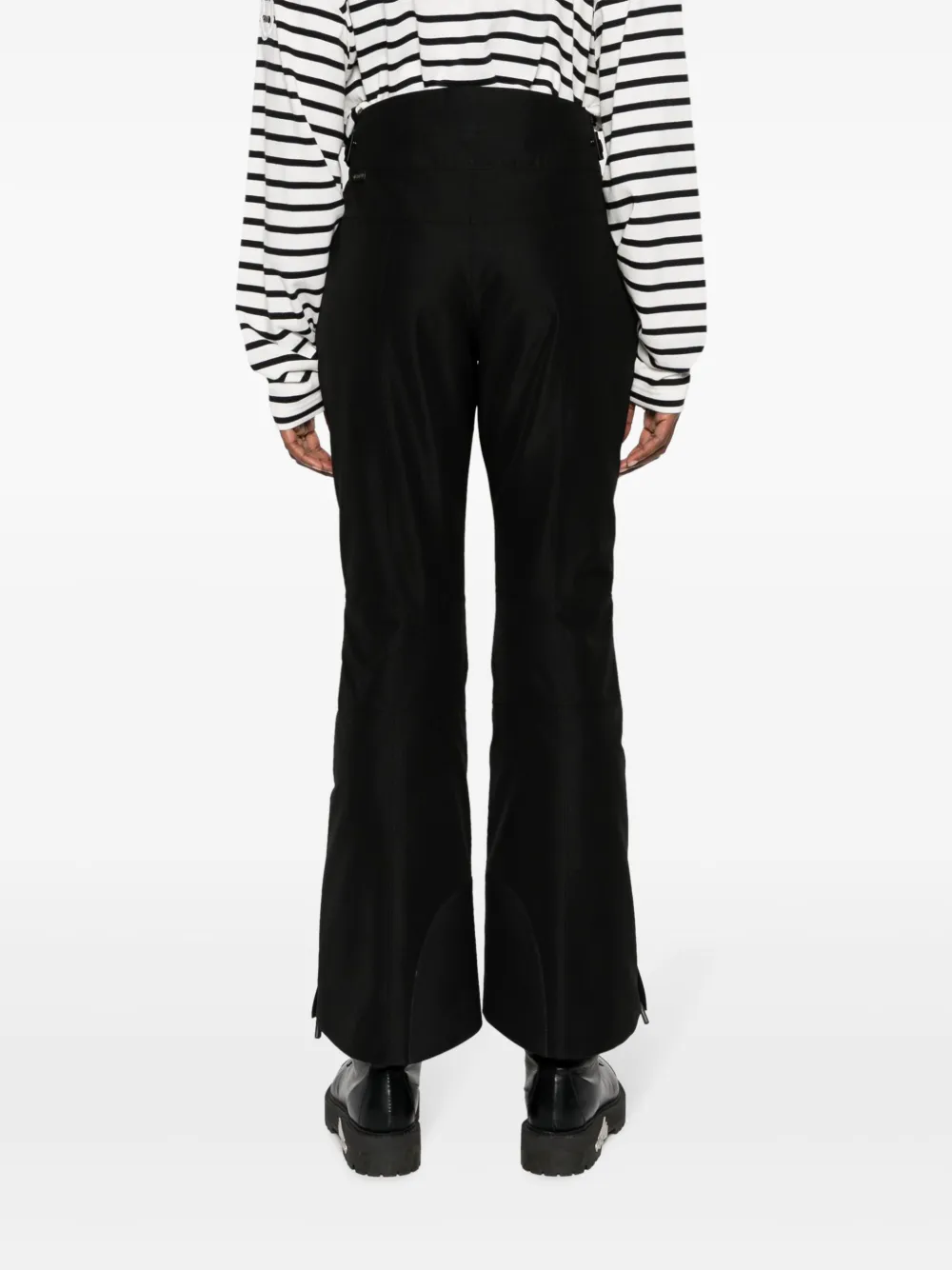 Shop Moncler Padded Flared Ski Trousers In Black