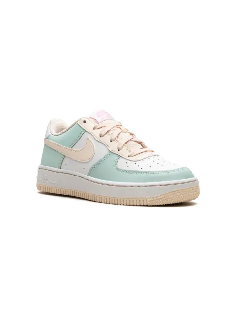 Nike Kids Air Force 1 Low "Emerald Rise/Guava Ice/White/Pink Spell" sneakers