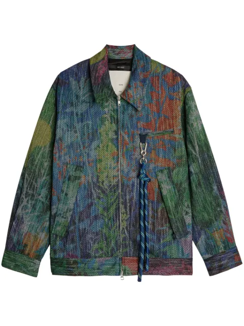 Song For The Mute painterly-print zip-up jacket