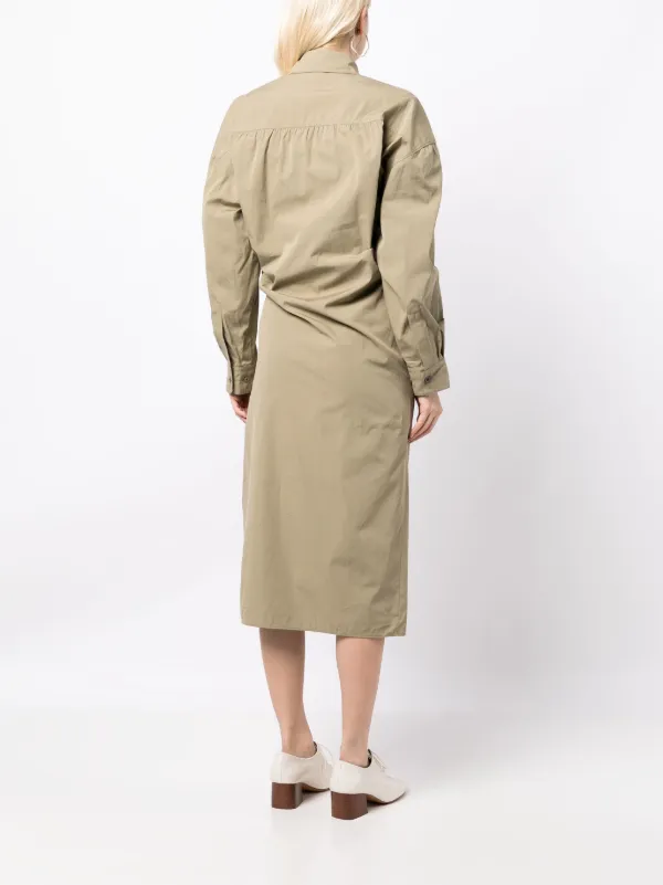 国内発送【LEMAIRE】ベルト付き◇コットン◇シャツドレス LEMAIRE ツイスト シャツドレス | グリーン | FARFETCH JP