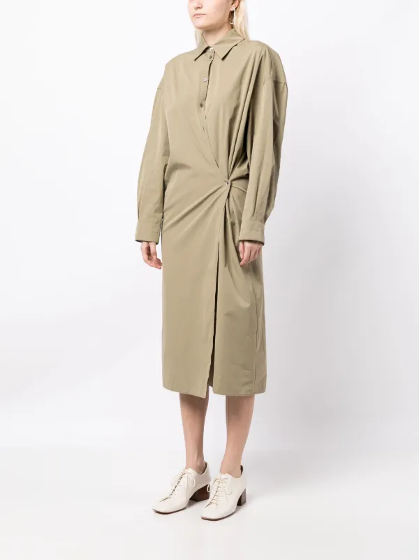 LEMAIRE ツイスト シャツドレス | グリーン | FARFETCH JP