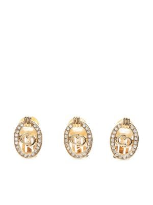 Dior, Jewelry, Dior Crystal Heart Clover Necklace Earrings