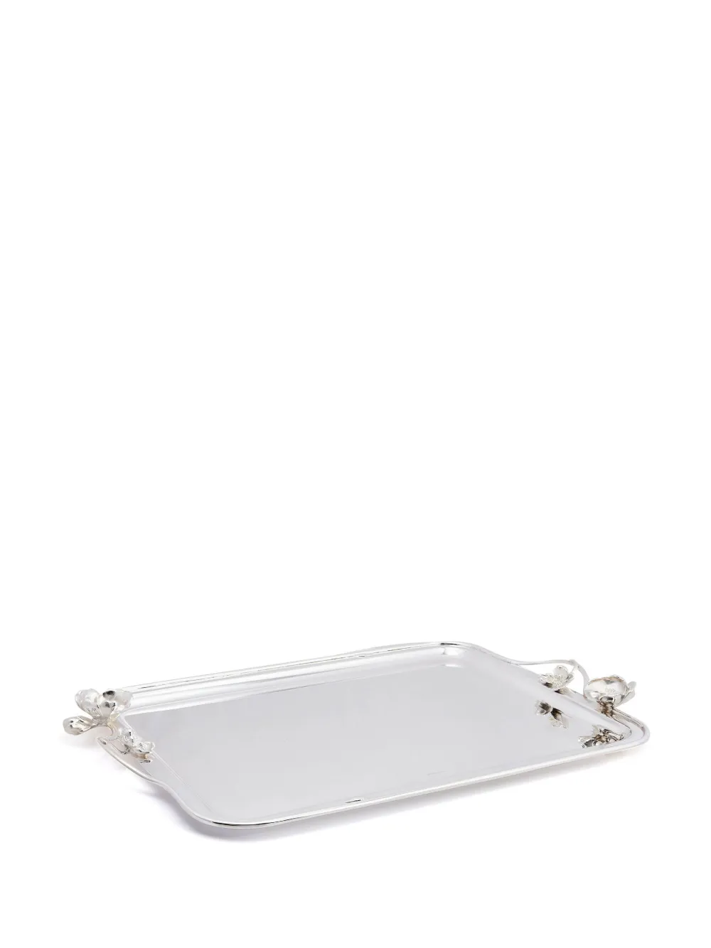 Christofle Anemone Silver-plated Rectangular Tray In Silver