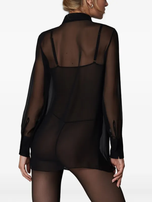 Maison Close long-sleeve semi-sheer Shirt | Black | FARFETCH