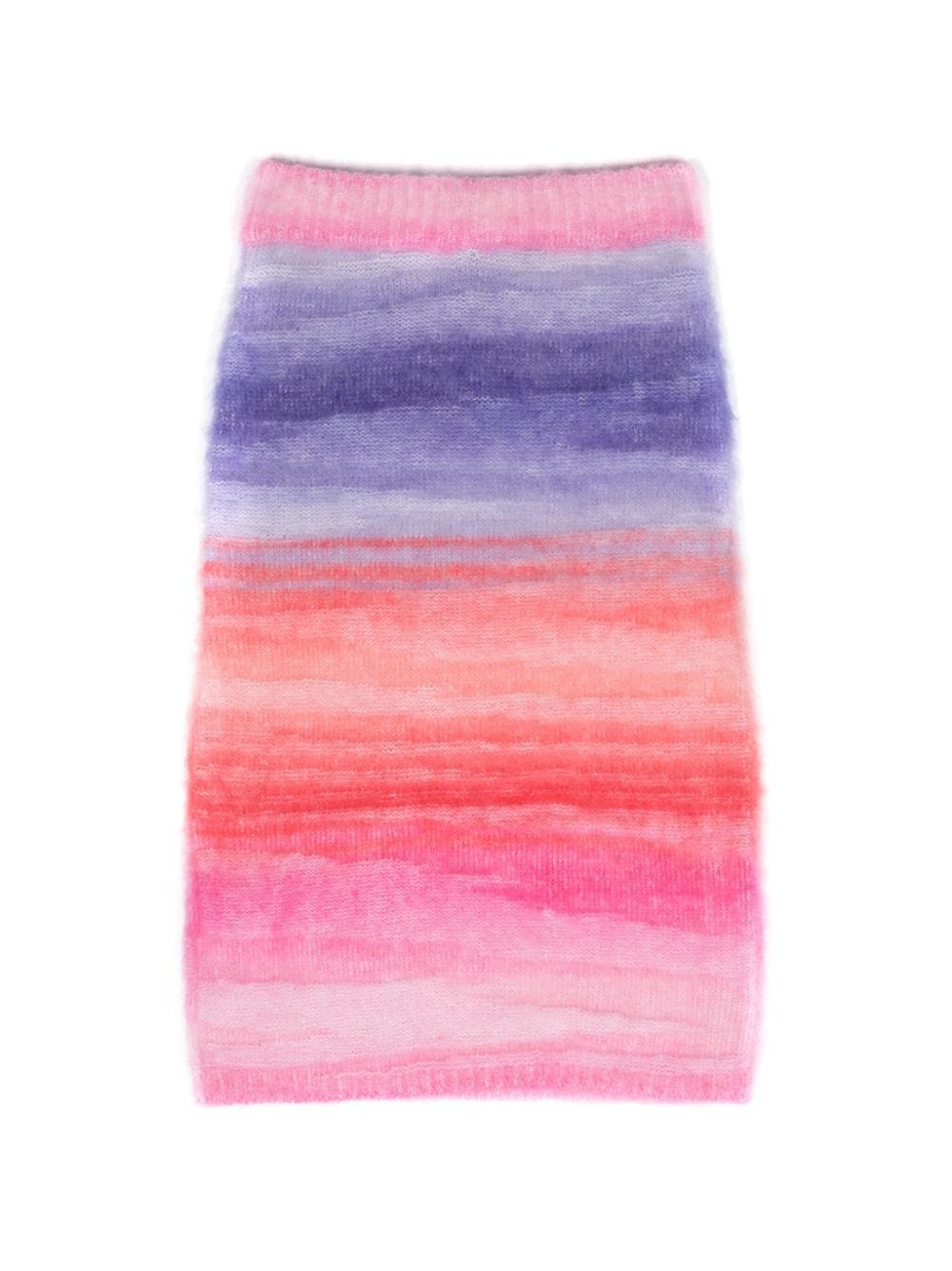 Shop Missoni Gradient-effect Knitted Midi Skirt In Pink