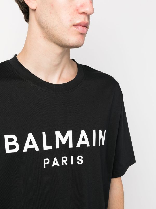 Balmain logo-print crew-neck T-shirt - Farfetch