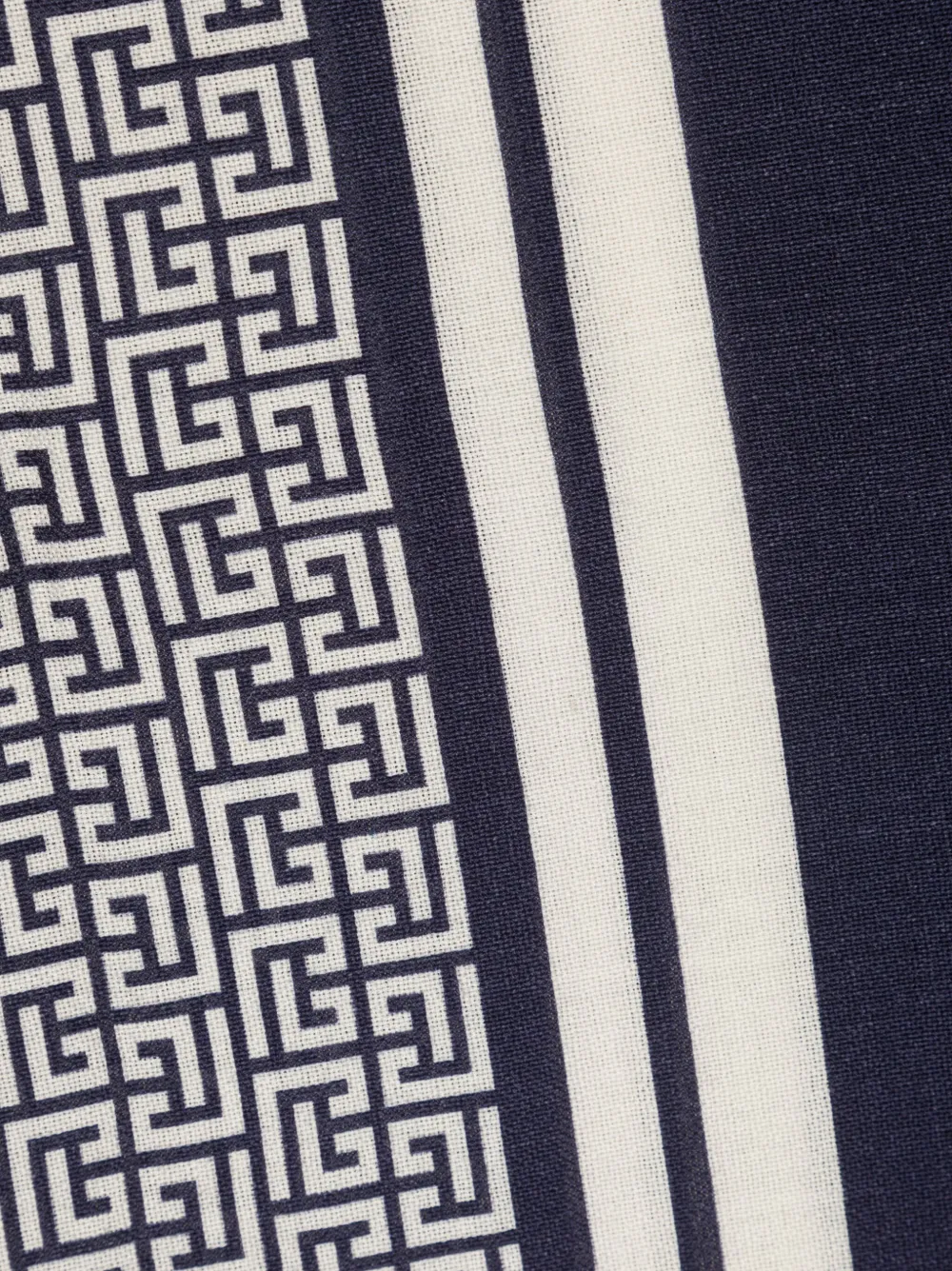 Balmain monogram-pattern wool scarf - Blauw