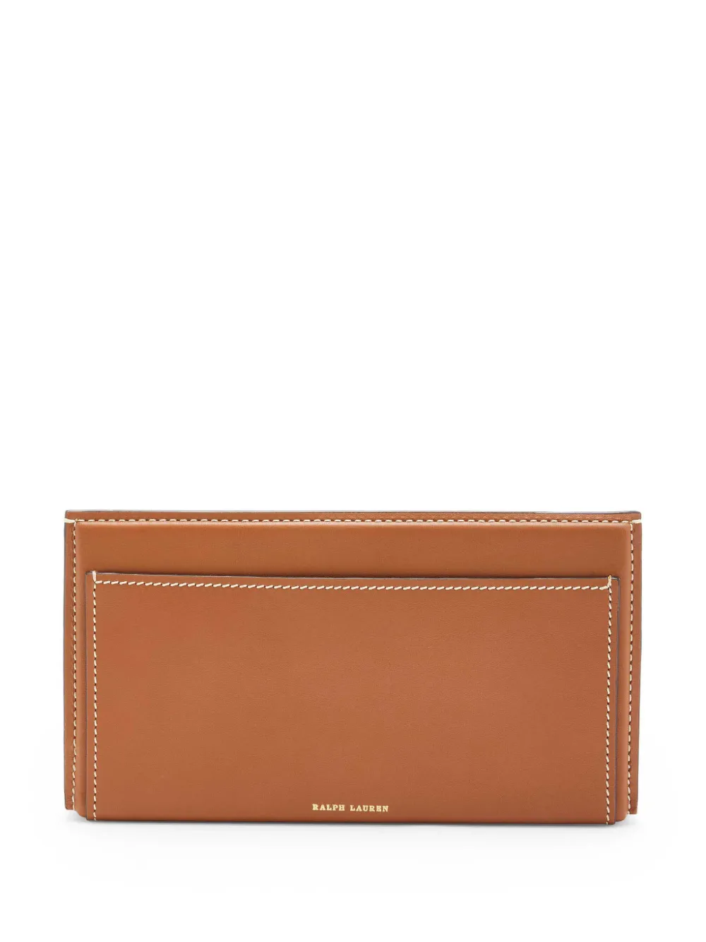 Polo Ralph Lauren Brennan Leather Letter Rack Saddle In Brown