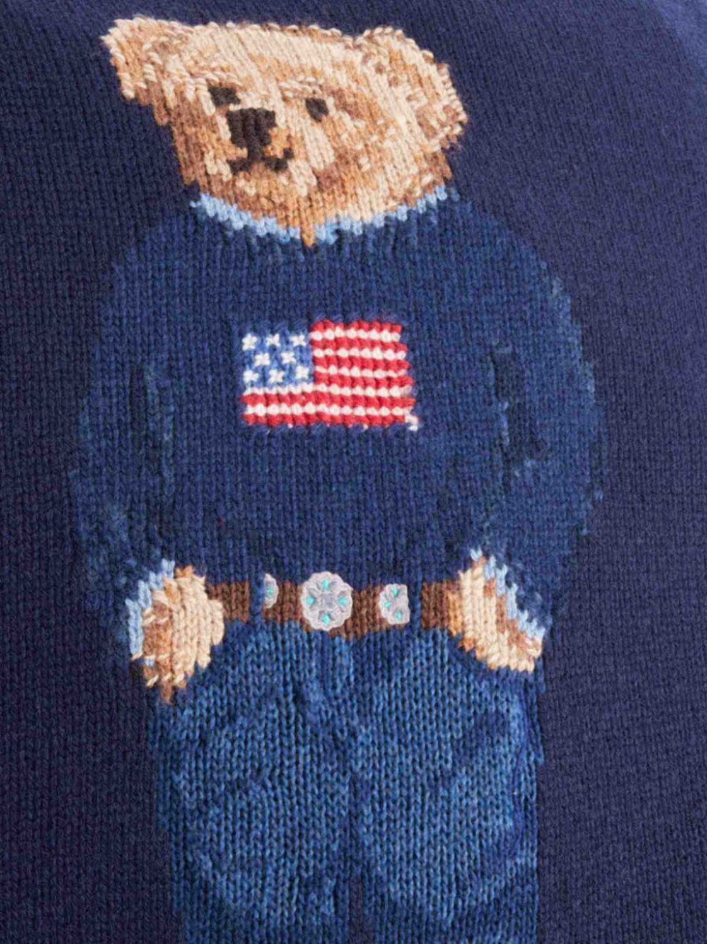 Shop Ralph Lauren Polo Bear Intarsia-knit Cushion In Blue