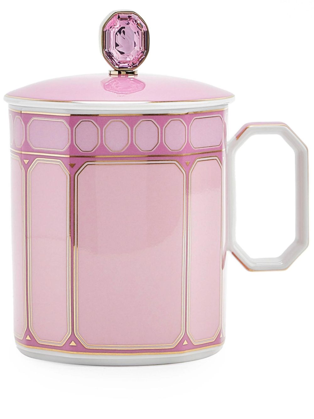 Rosenthal Signum Rose Geometric-pattern Print Mug In Pink