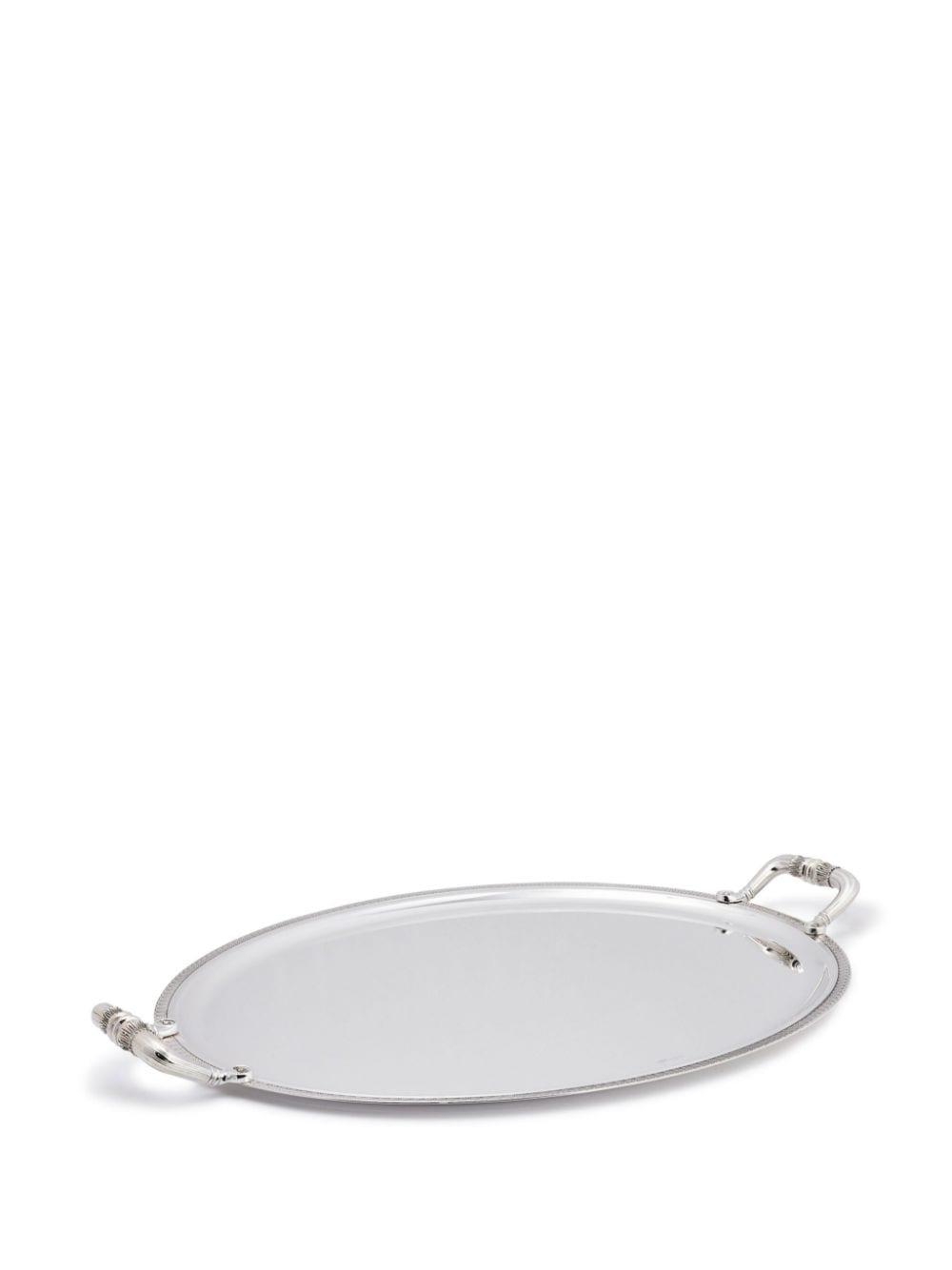 Shop Christofle Malmaison Oval-shape Tray In Silver