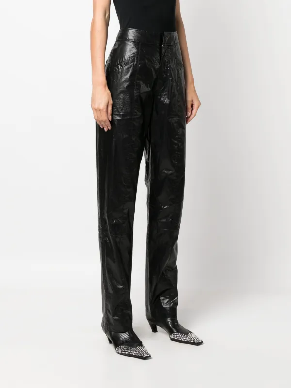 ISABEL MARANT メタリック ストレートパンツ | ブラック | FARFETCH JP