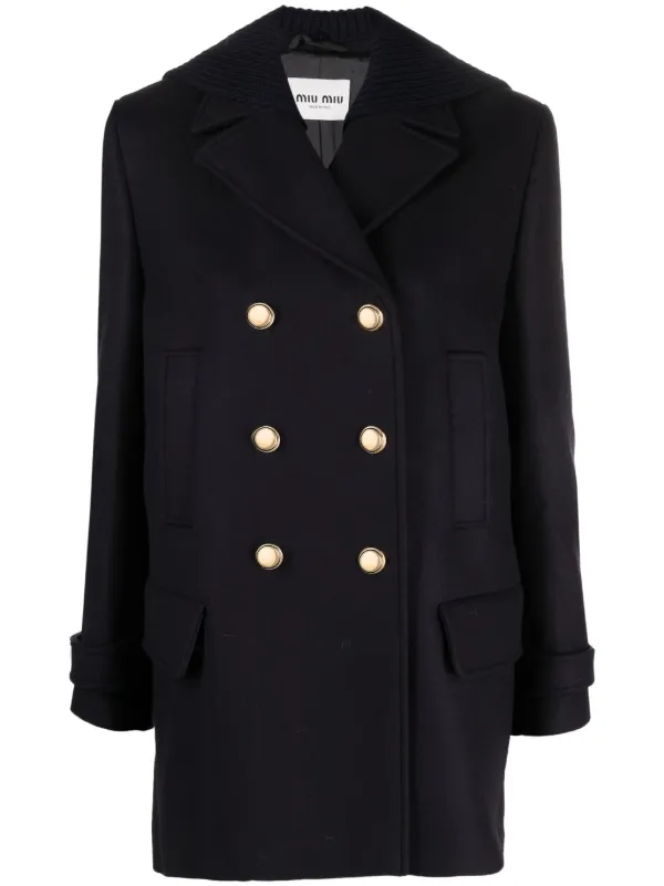 コート Miu Miu Soprabiti Miu Miu Cappotto Doppiopetto | Blu | FARFETCH IT