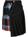 Charles Jeffrey Loverboy asymmetric plaid-check miniskirt - Black