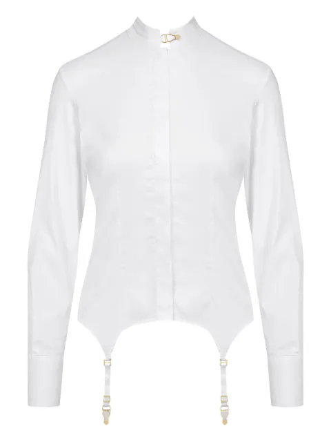 Maison Close braces-detail poplin shirt