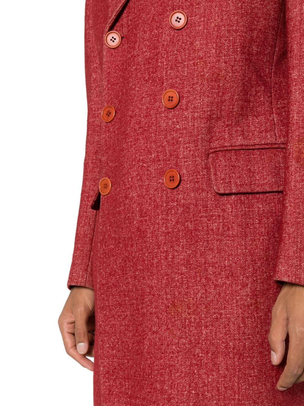 Pre-owned Helmut Lang 1990 Notched-lapel Double-breasted Coat In Red