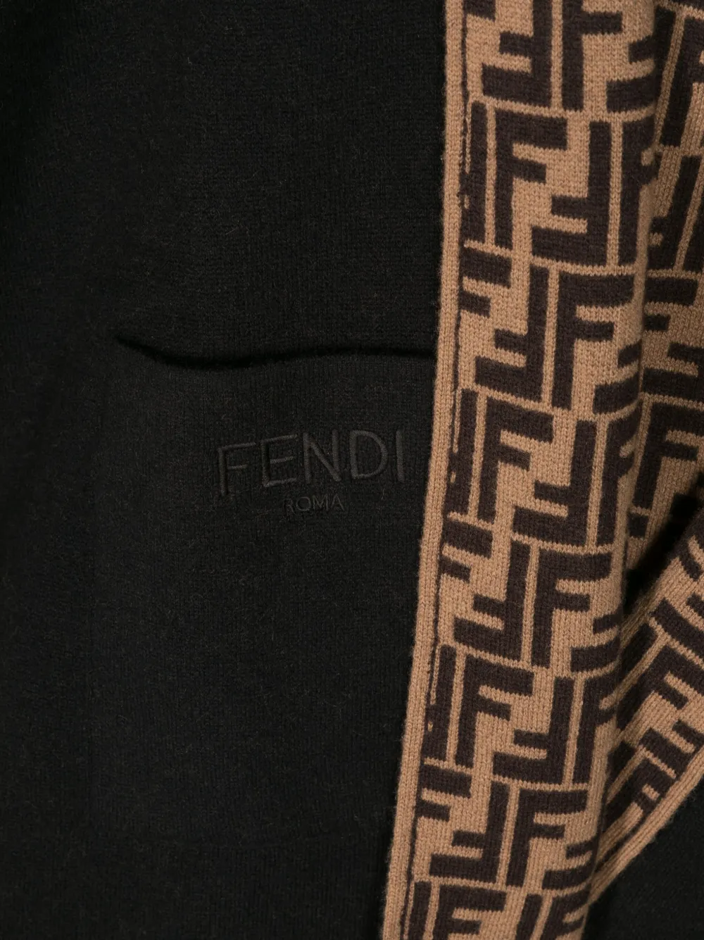 Shop Fendi Signature Ff-pattern Print Cape In Black