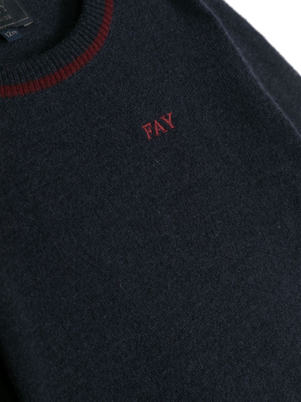 Shop Fay Fine-knit Logo-embroidered Jumper In Blue