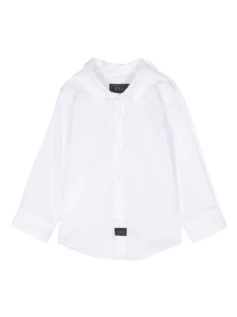 Fay Kids logo-patch cotton shirt