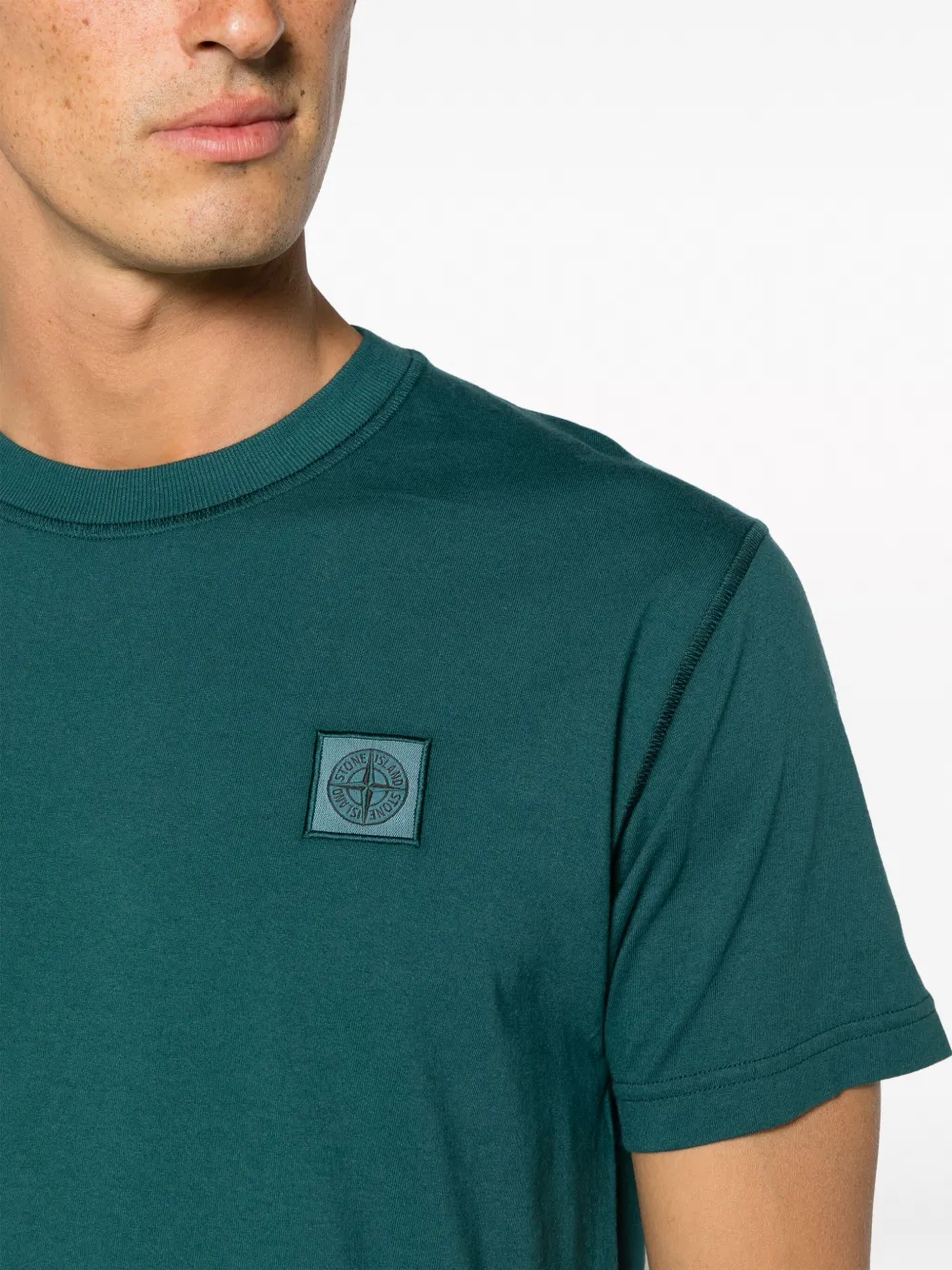 Stone Island T-shirt met Compass-logopatch Groen