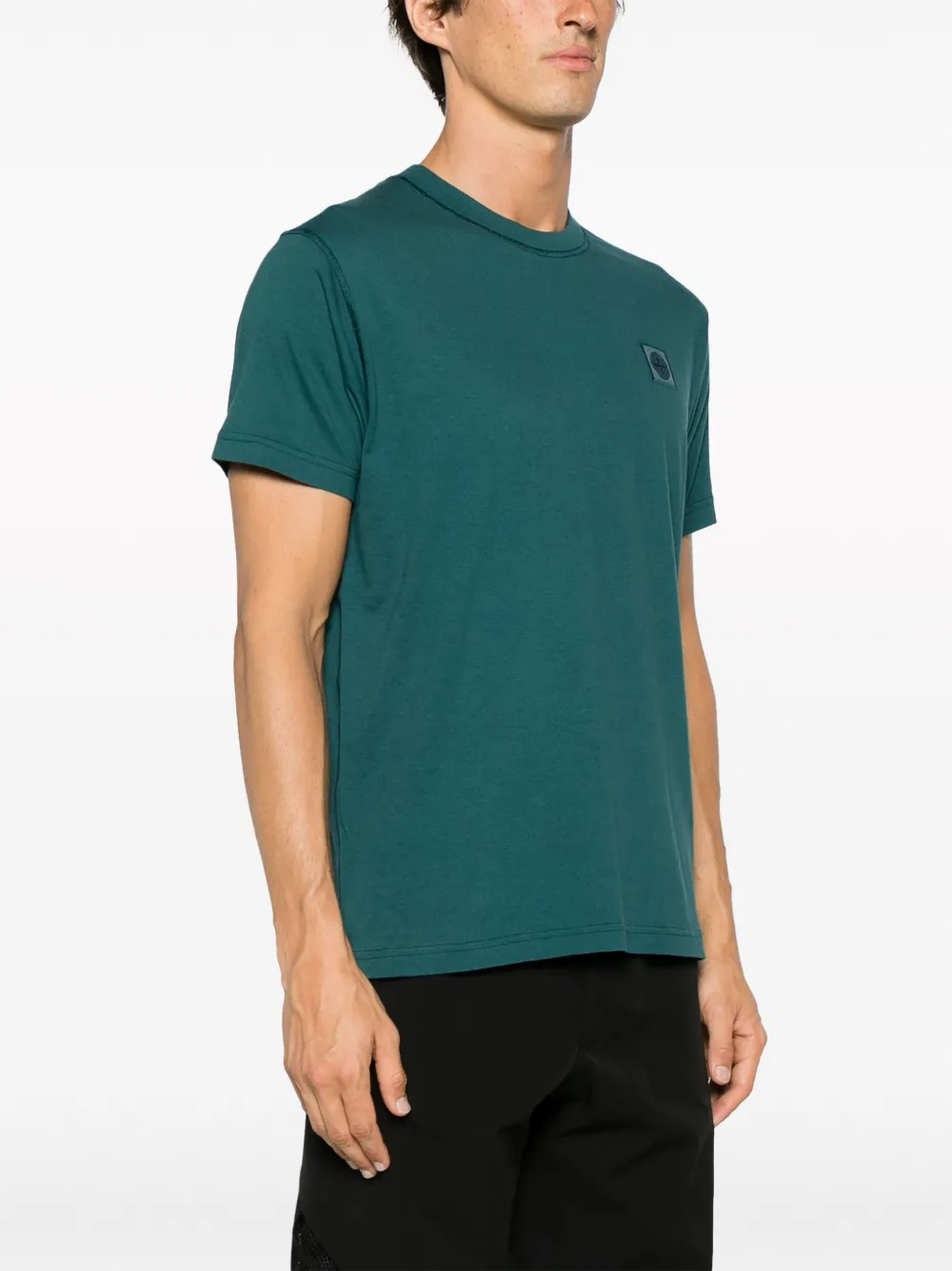Stone Island T-shirt met Compass-logopatch Groen