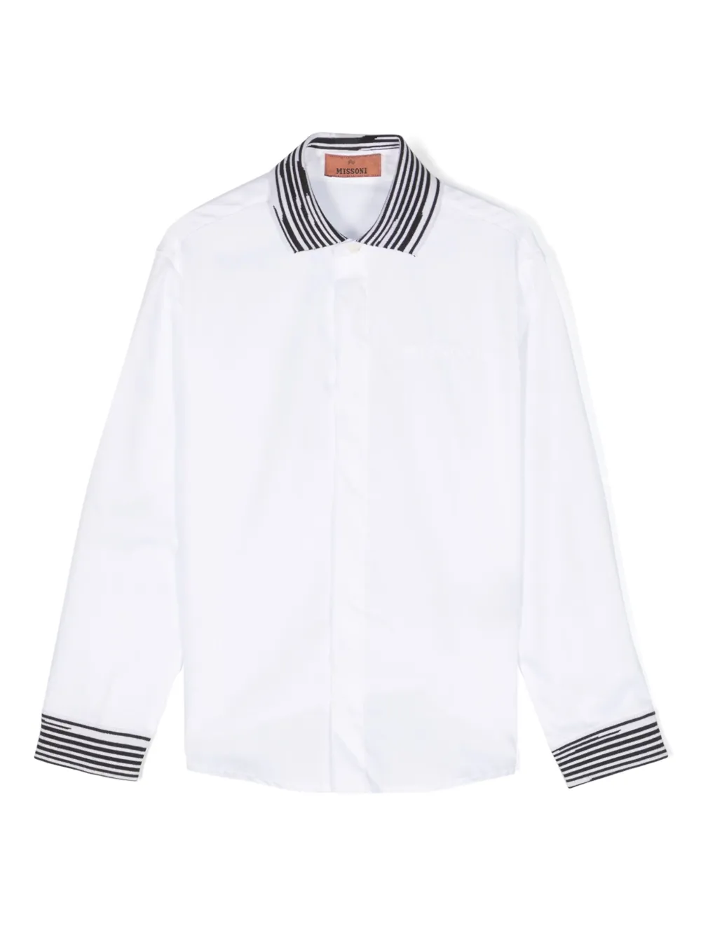 Missoni Kids' Stripe-detail Cotton Shirt In White