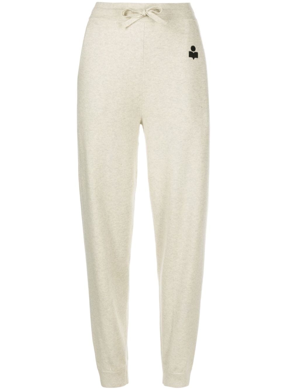 Shop Marant Etoile Kira Drawstring Knitted Trousers In Nude