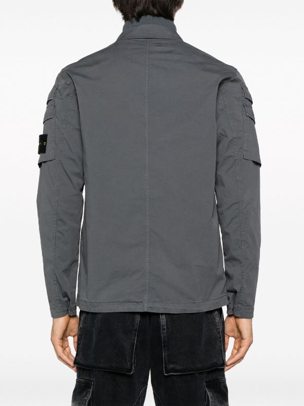 Stone Island Compass-patch zip-up Shirt Jacket - Farfetch