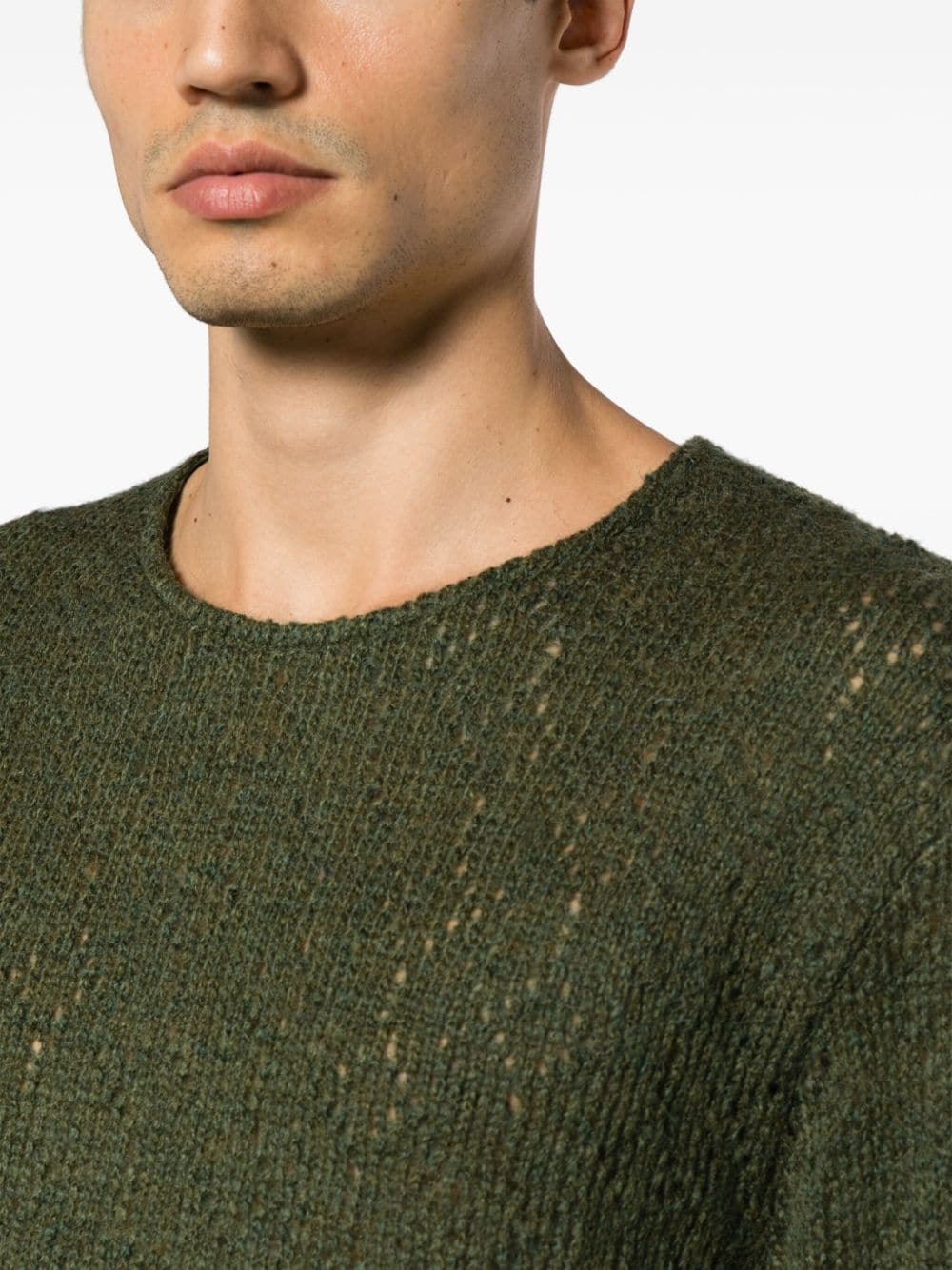 Shop Our Legacy Pointelle-knit Jumper In Green