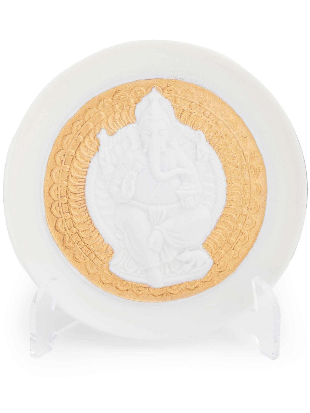 Lladrò Lord Ganesha 陶瓷装饰盘 In White