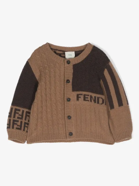 Fendi Kids FF-motif cashmere blend cardigan