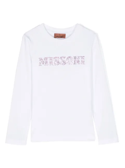 Missoni Kids logo rhinestone-embellished cotton T-shirt