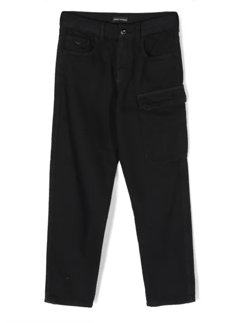 Emporio Armani Kids tapered-leg cotton trousers