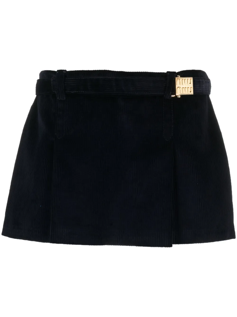 Miu Midi-rok met logopatch Blauw