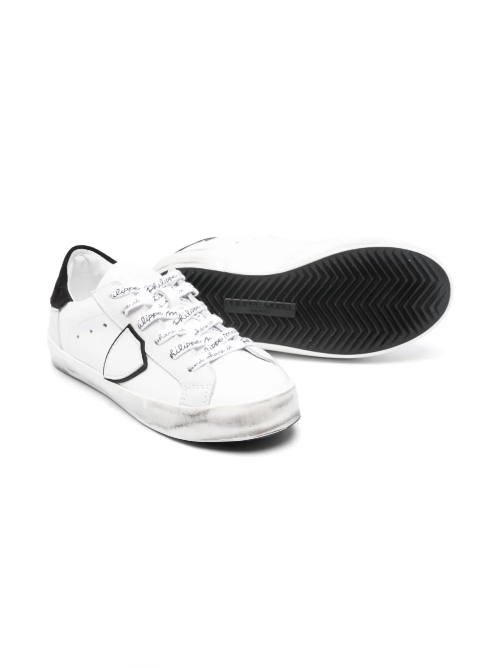 Shop Philippe Model Paris Logo-patch Sneakers In White