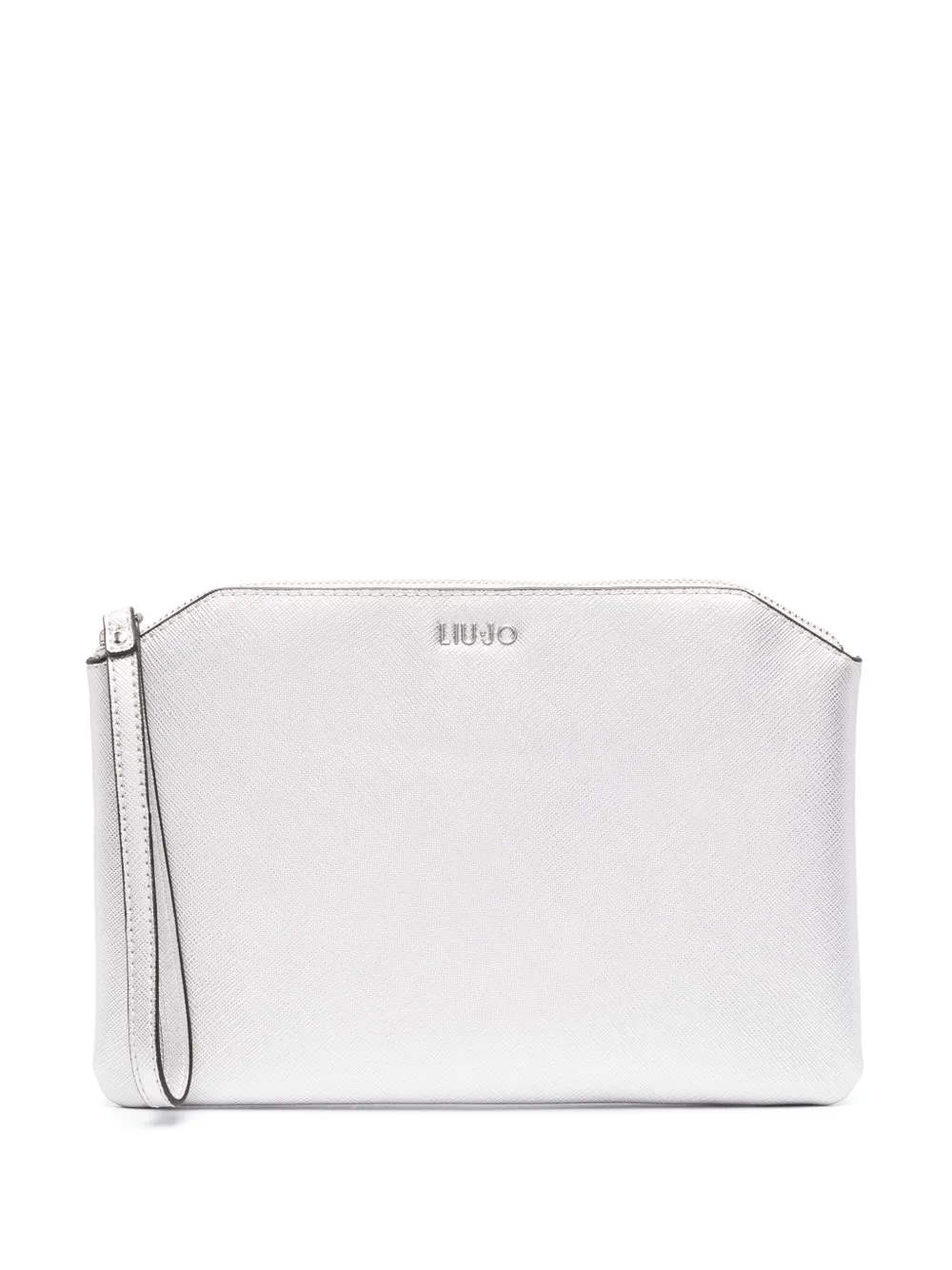 LIU JO Clutch met logo Zilver