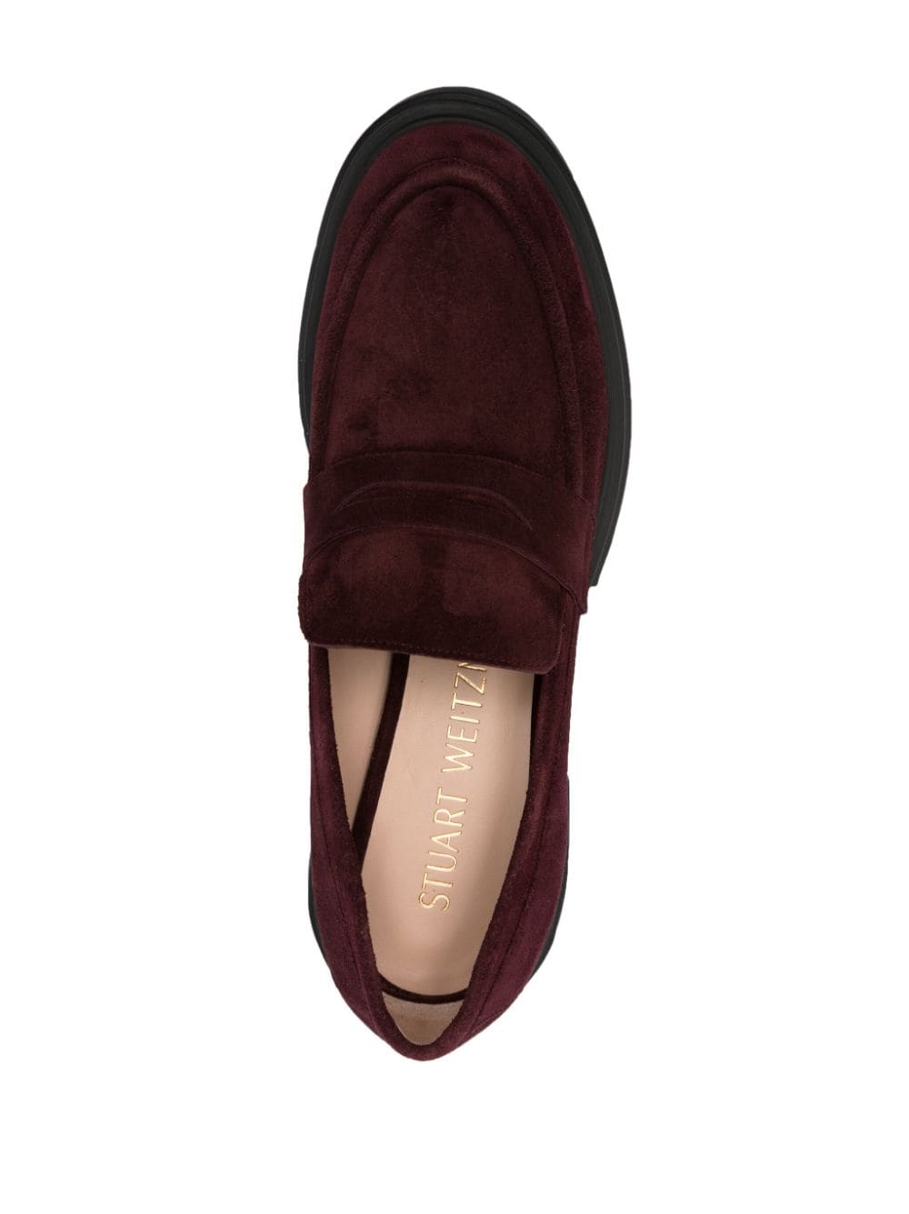 Shop Stuart Weitzman Soho 60mm Suede Loafers In Red