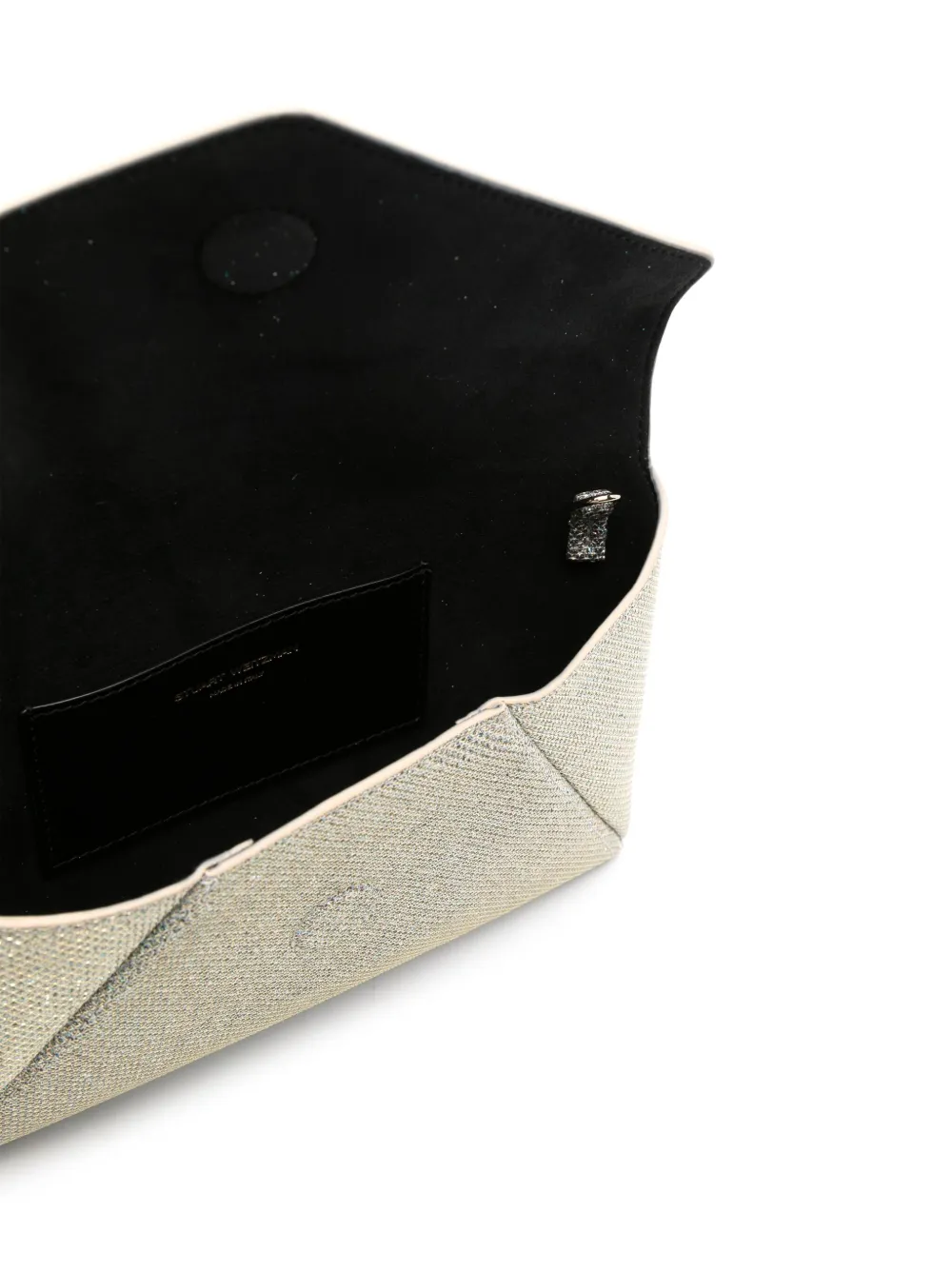 Stuart Weitzman The Loveletter Mini Metallic Clutch Bag In Gold
