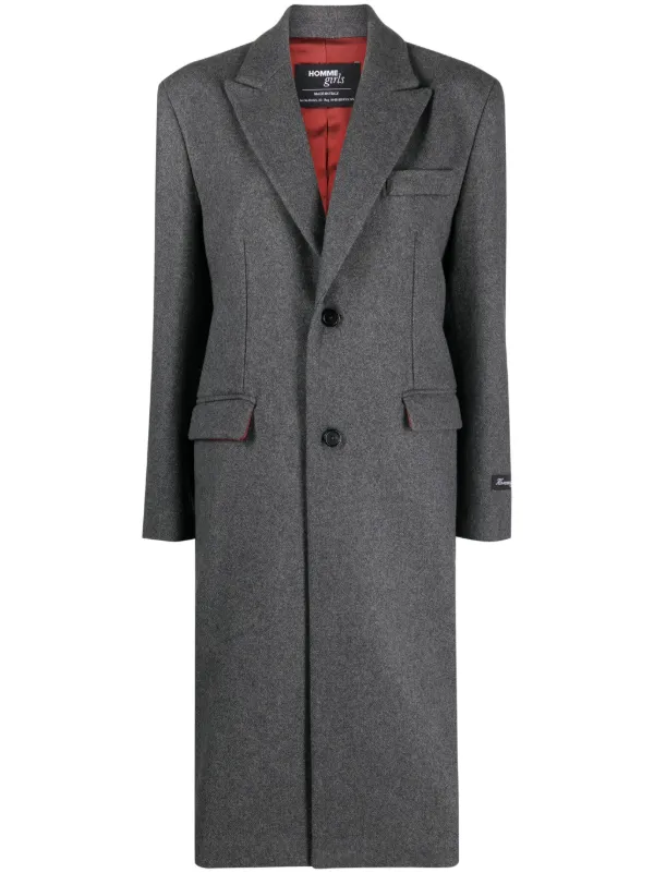 single breasted wool cashmere coat