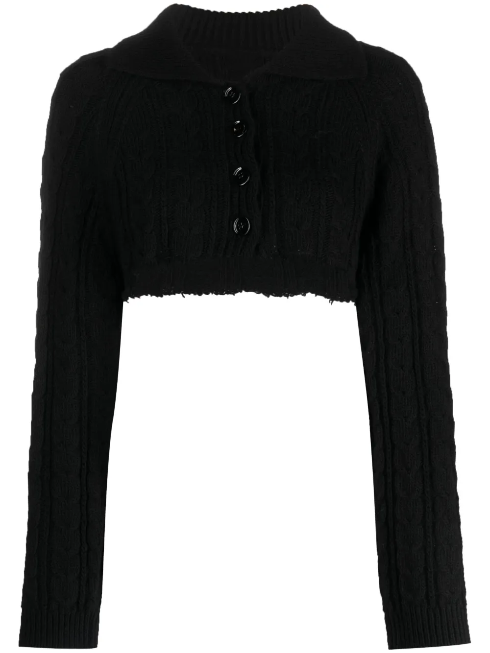 MM6 MAISON MARGIELA POINTED-FLAT COLLAR BUTTON-DOWN CARDIGAN